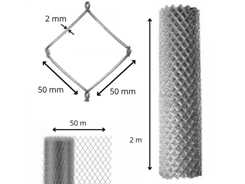 TEJIDO ROMBO 5x5cm ALTURA 2mt x mt lineal